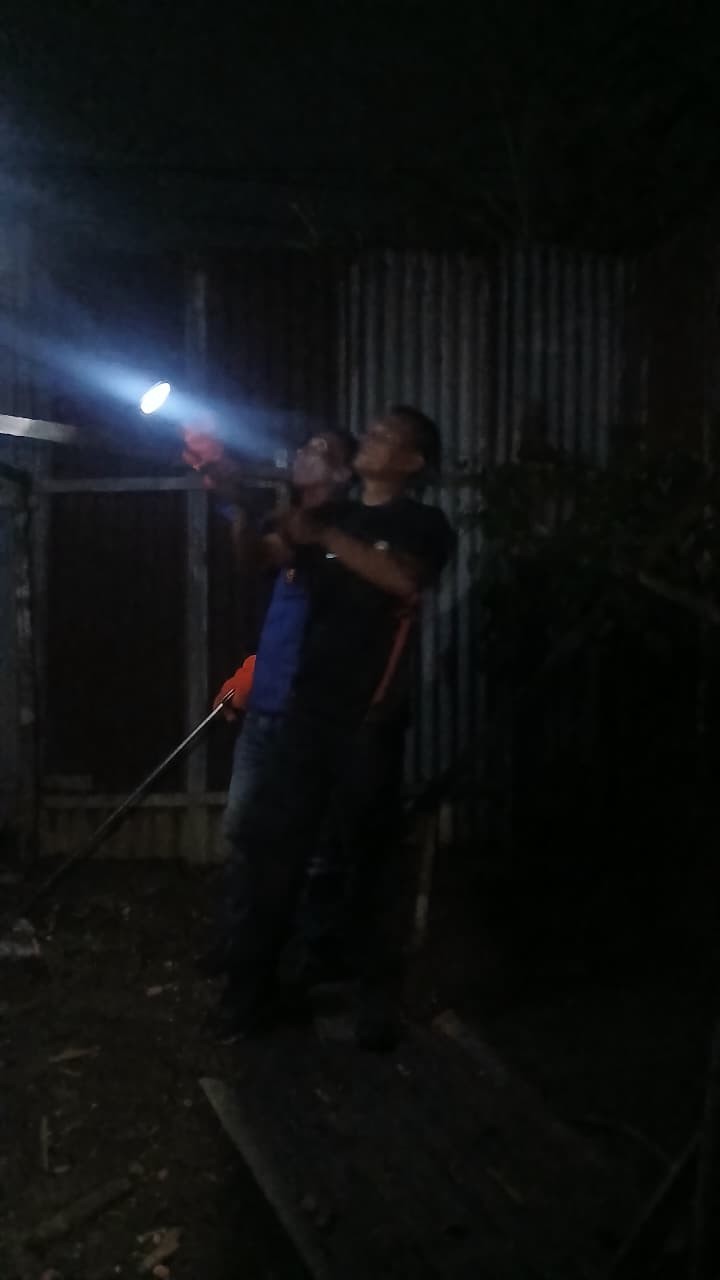 Personil Dinas Pemadam Kebakaran dan Penyelamatan menerima informasi adanya seekor ular di rumah wa