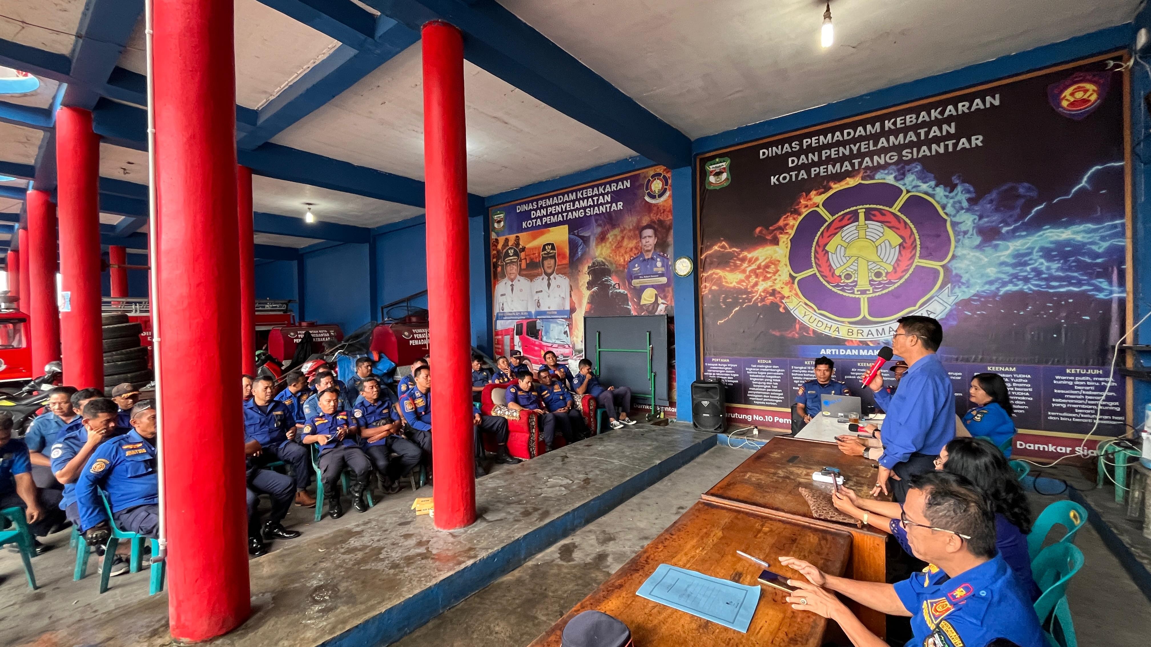 Dinas Pemadam Kebakaran dan Penyelamatan Kota Pematangsiantar adakan acara pisah sambut Kadis Damkar