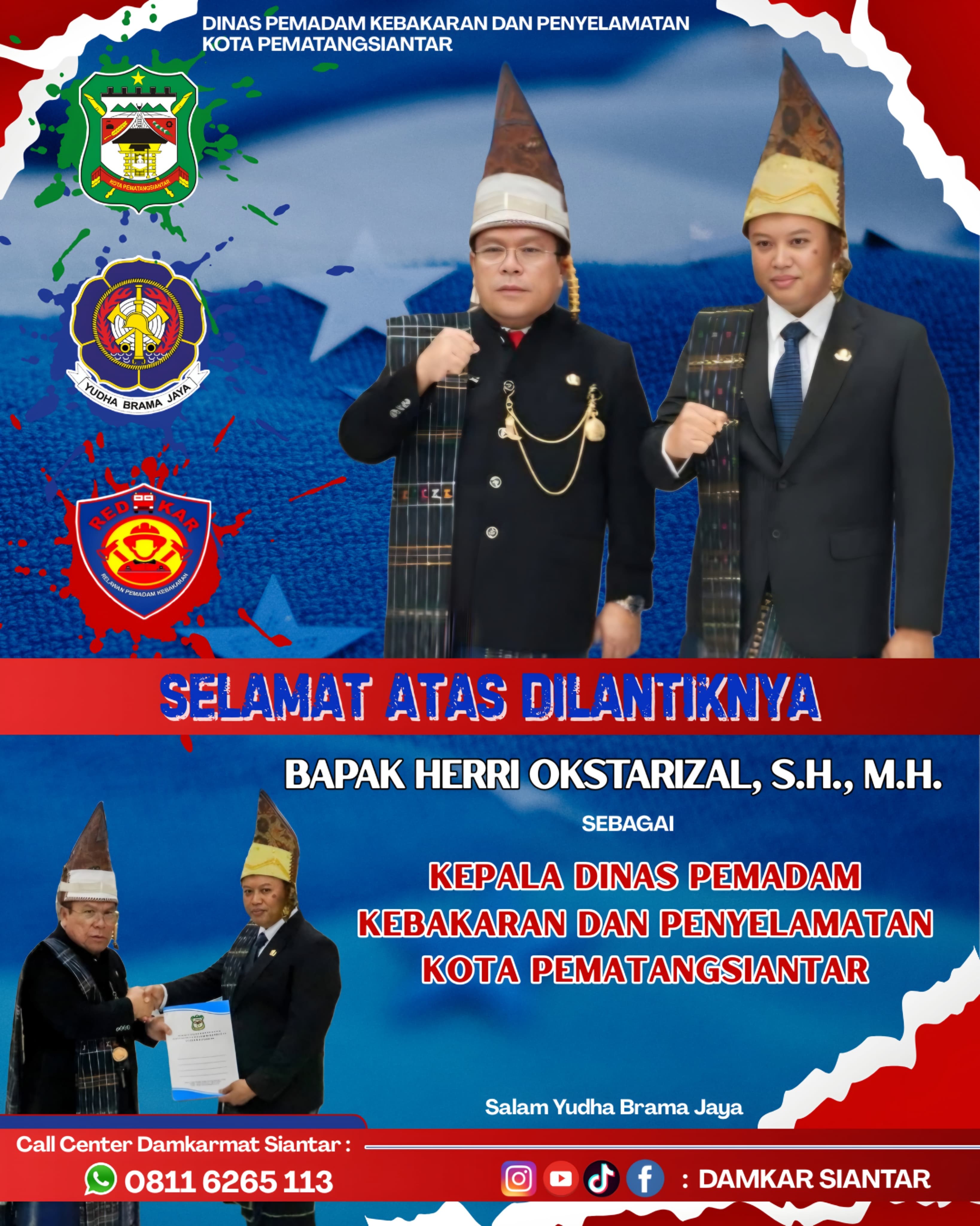 Selamat dan Sukses atas pelantikan   Bapak Herri Okstarizal, S.H., M.H. sebagai   Kepala Dinas Pemad