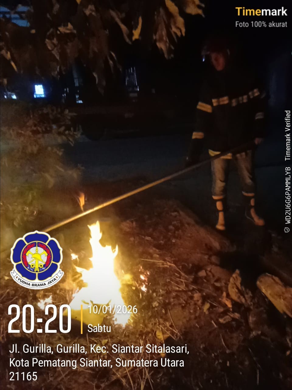 Personil Dinas Pemadam Kebakaran dan Penyelamatan berhasil mengevakuasi sarang tawon di  Jl. Gurilla