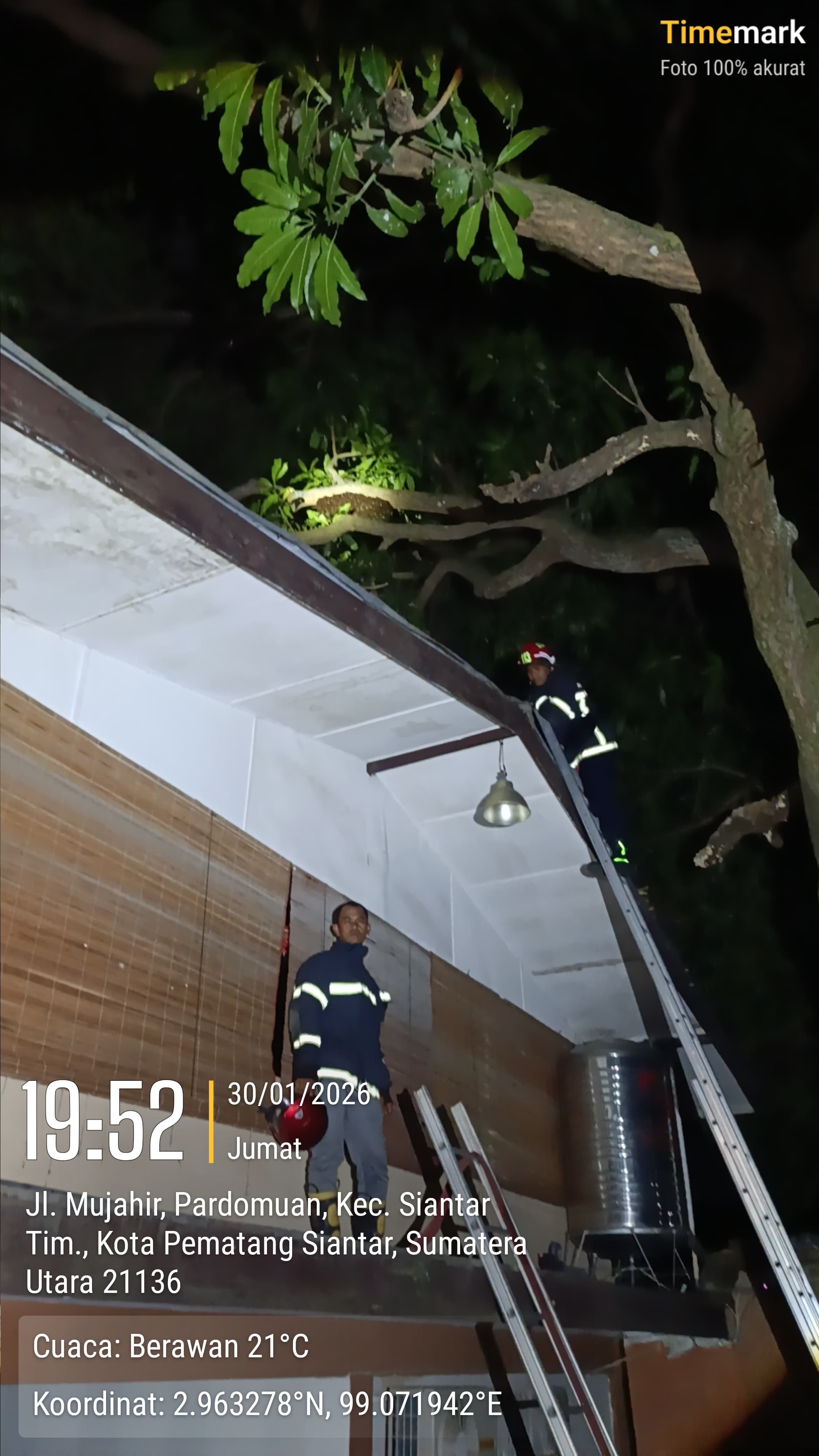 evakuasi sarang tawon di rumah warga  Jl. Mujahir