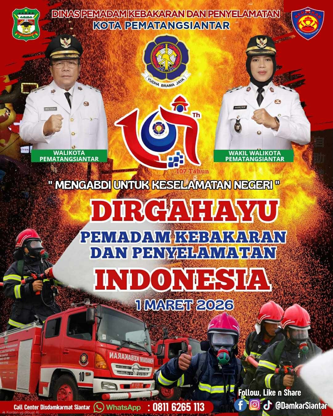 Dirgahayu Pemadam Kebakaran dan Penyelamatan Indonesia ke-107