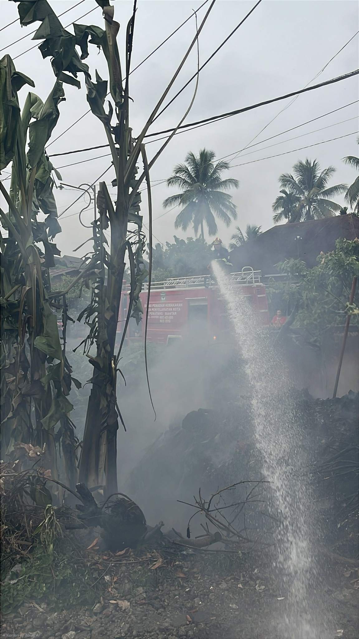 pemadaman kebakaran sampah di   Jl. Danau Toba